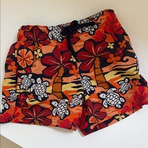 Vilebrequin Floral Turtle Swim Shorts - Red and Orange